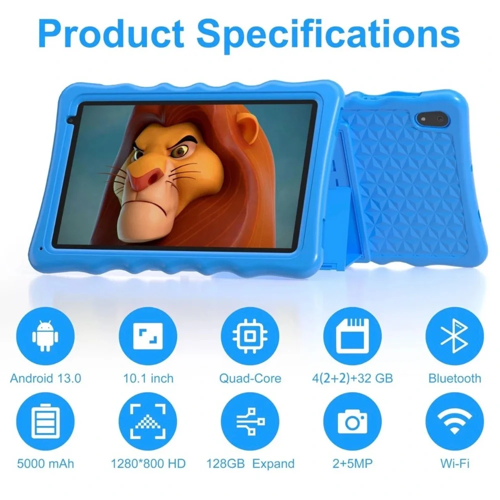 BYYUO Kids Tablet - Vibrant Blue